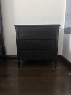 Restoration Hardware Black 3-Drawer Vintage Style Dresser