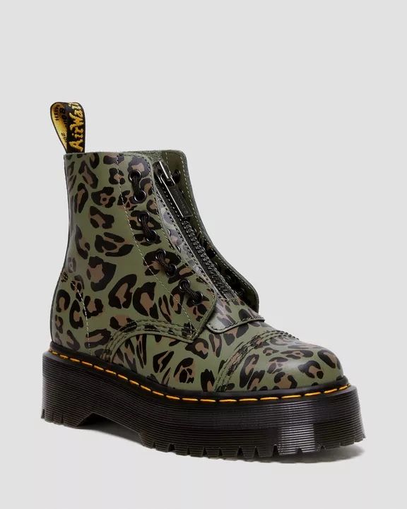 SINCLAIR DISTORTED LEOPARD PRINT PLATFORM DR MARTENS BOOTS