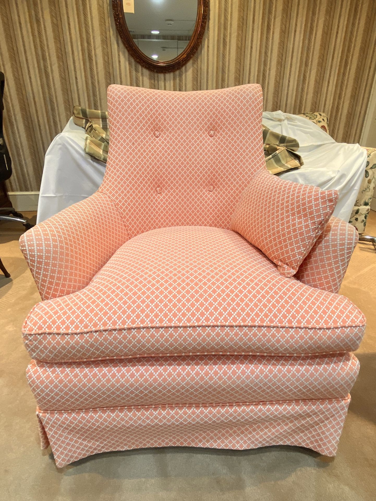 Coral Wrap-Around Arm Chair