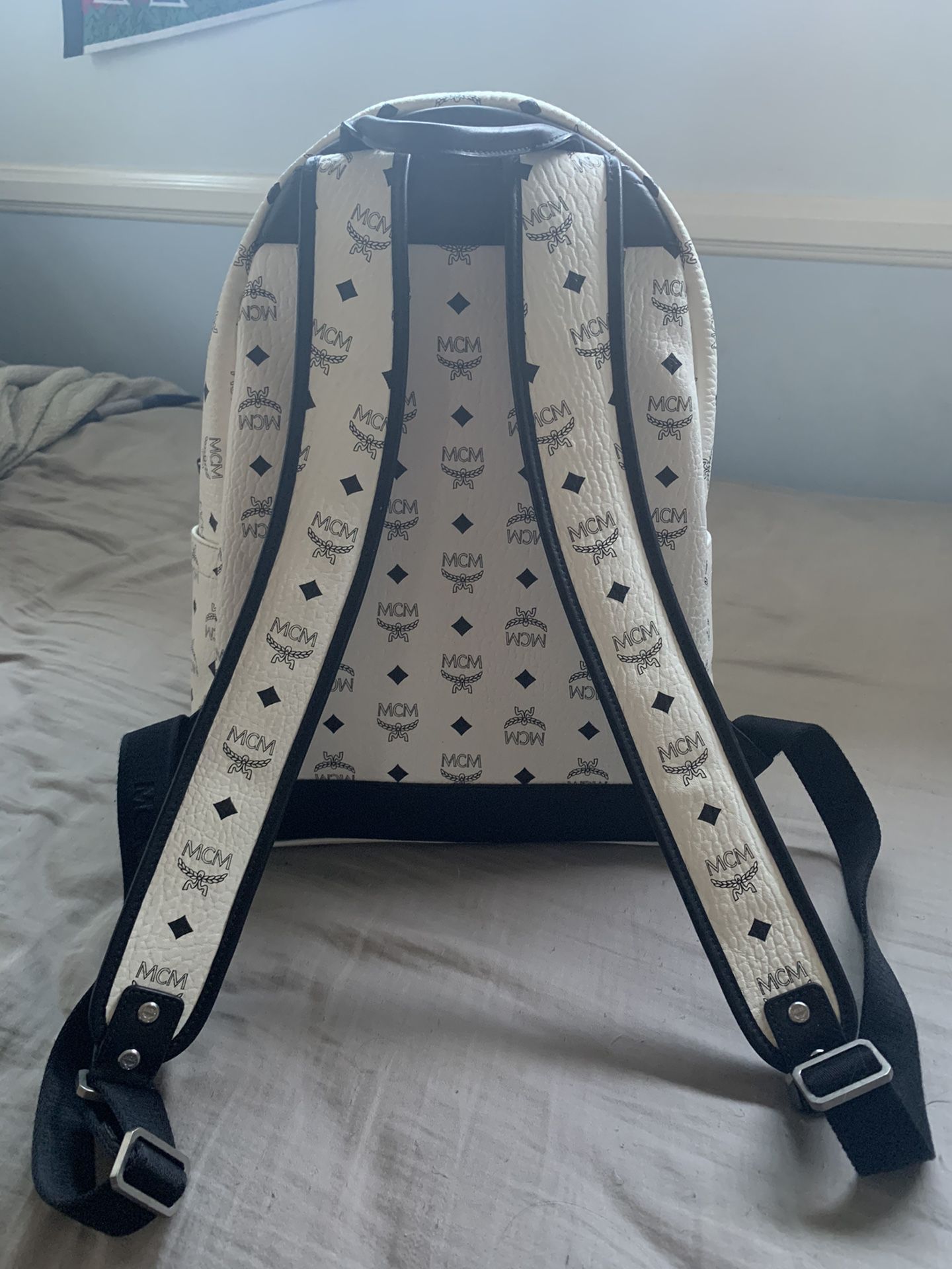 Mcm Stark Backpack Visetos Medium White