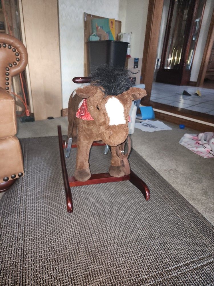 Adorable Plush Rocking Horse - Good Condition, Ready to Rock!