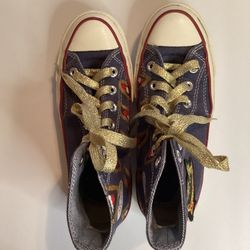 Converse Chuck Taylor All Star High Tops, Hand Decorated Size Women 5.5 Men 3.5 