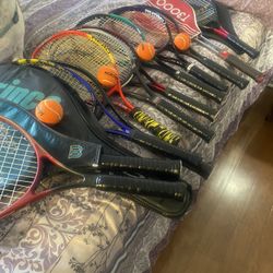 Tennis Rackets 14$ Each And Racketball Rackets  6$ Each