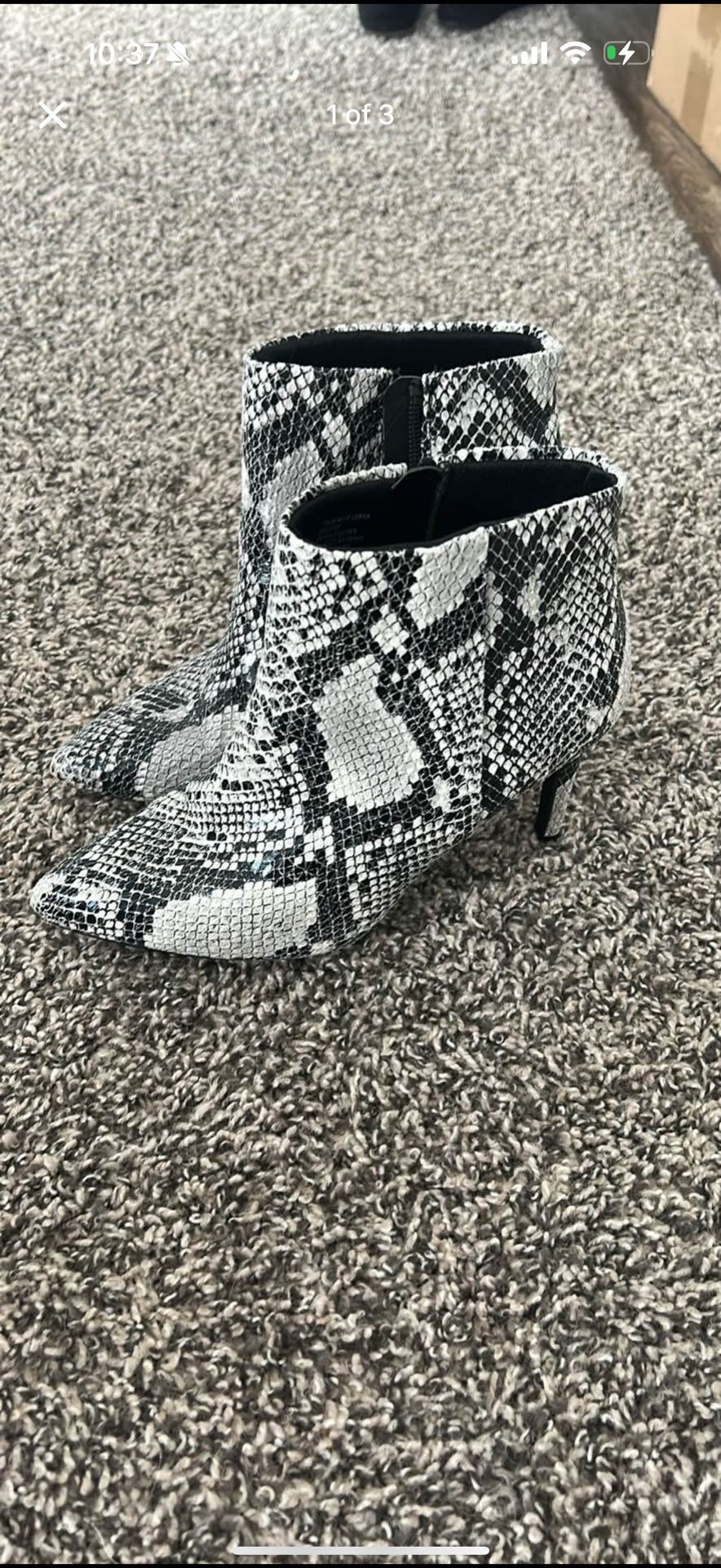 Snake Print Heeled Boots