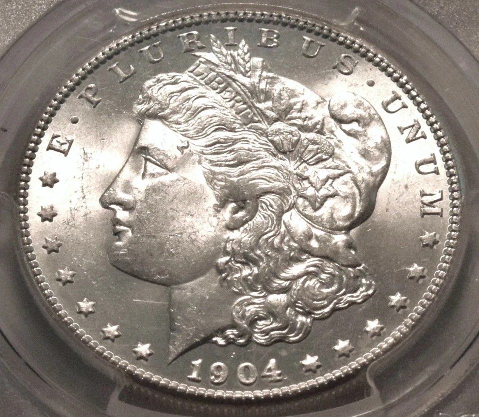 1904 S $1 Morgan Silver Dollar, Scarce Date Choice Uncirculated