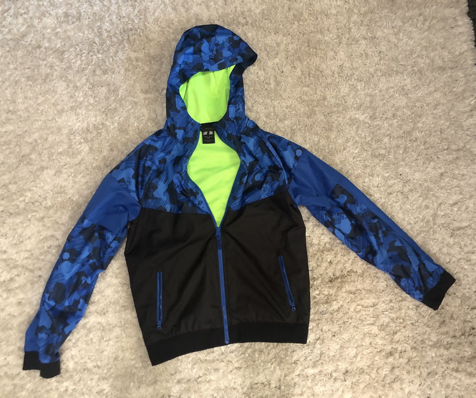 boys blue camo/ black rain jacket * New