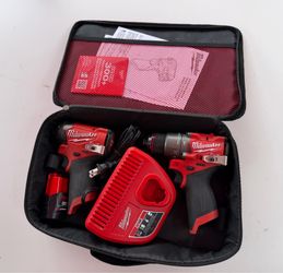 4th of July Sale Milwaukee M12 FUEL 12-Volt Lithium-Ion Brushless Cordless Hammer Drill and Impact Driver Combo Kit w/1 Battery and Bag (2-Tool