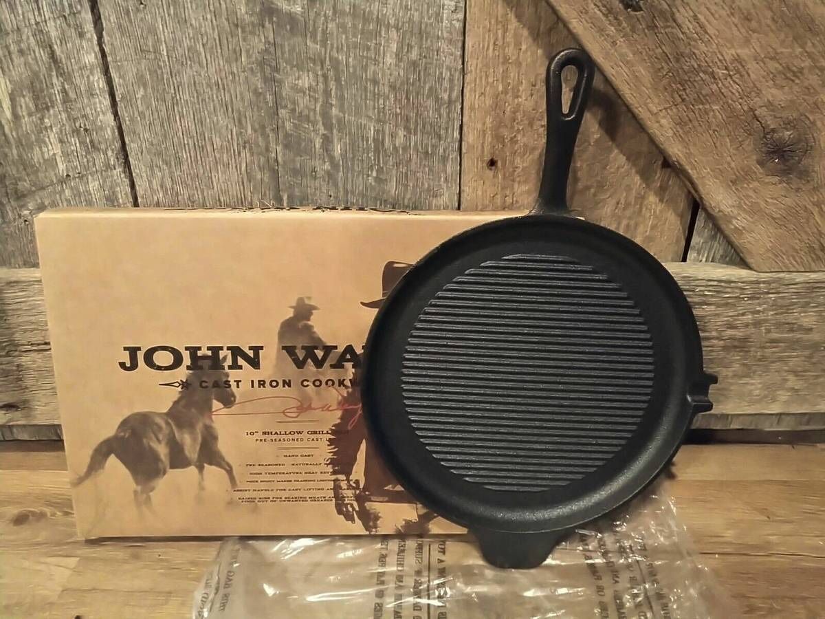 John Wayne Cast Iron Shallow Grill Pan