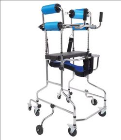 Rollator Walker Adjustable Height 8 Wheels & Brakes Folding Mobility Aid Padded