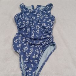 Blue Floral One-Piece Swimsuit
