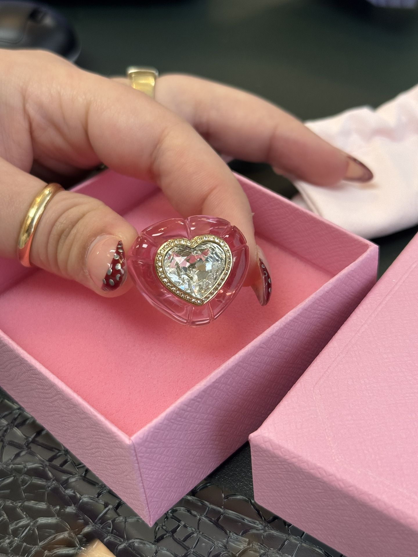 swarovski pink ring