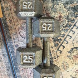Pair Of 25lb Dumbbells 