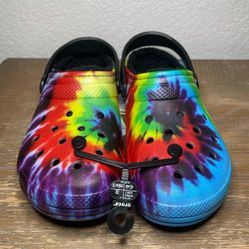 Crocs Unisex Classic Lined Tie Dye Clog Size Men's 5 and 6 Women's 7 and 8