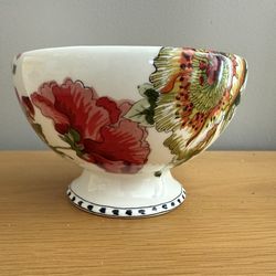 World Market ceramic floral pedestal bowl