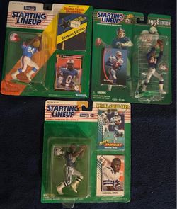 Michael Irvin Terry Glenn Haywood Jeffires Starting Lineup NFL Figures Lot of 3