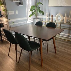Wood Dining Table + 4 Chairs