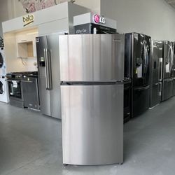 Frigidaire 13.9 Cu. Ft. Brushed Steel Top Freezer Refrigerator - FFHTVV RED