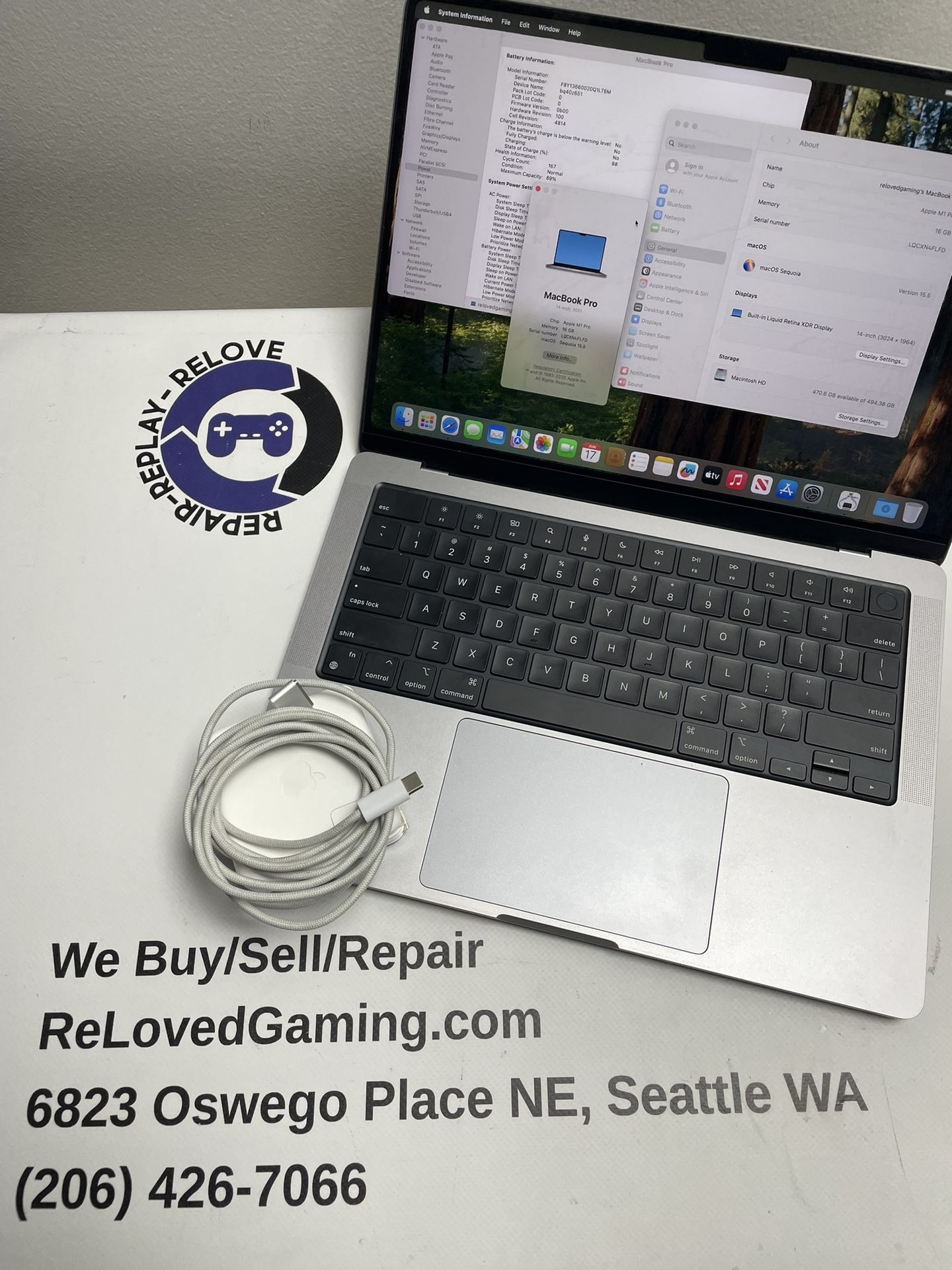 MacBook Pro M1 - 16GB Ram 512gb SSD 89% Battery - Two Month Warranty - For Sale Or Trade
