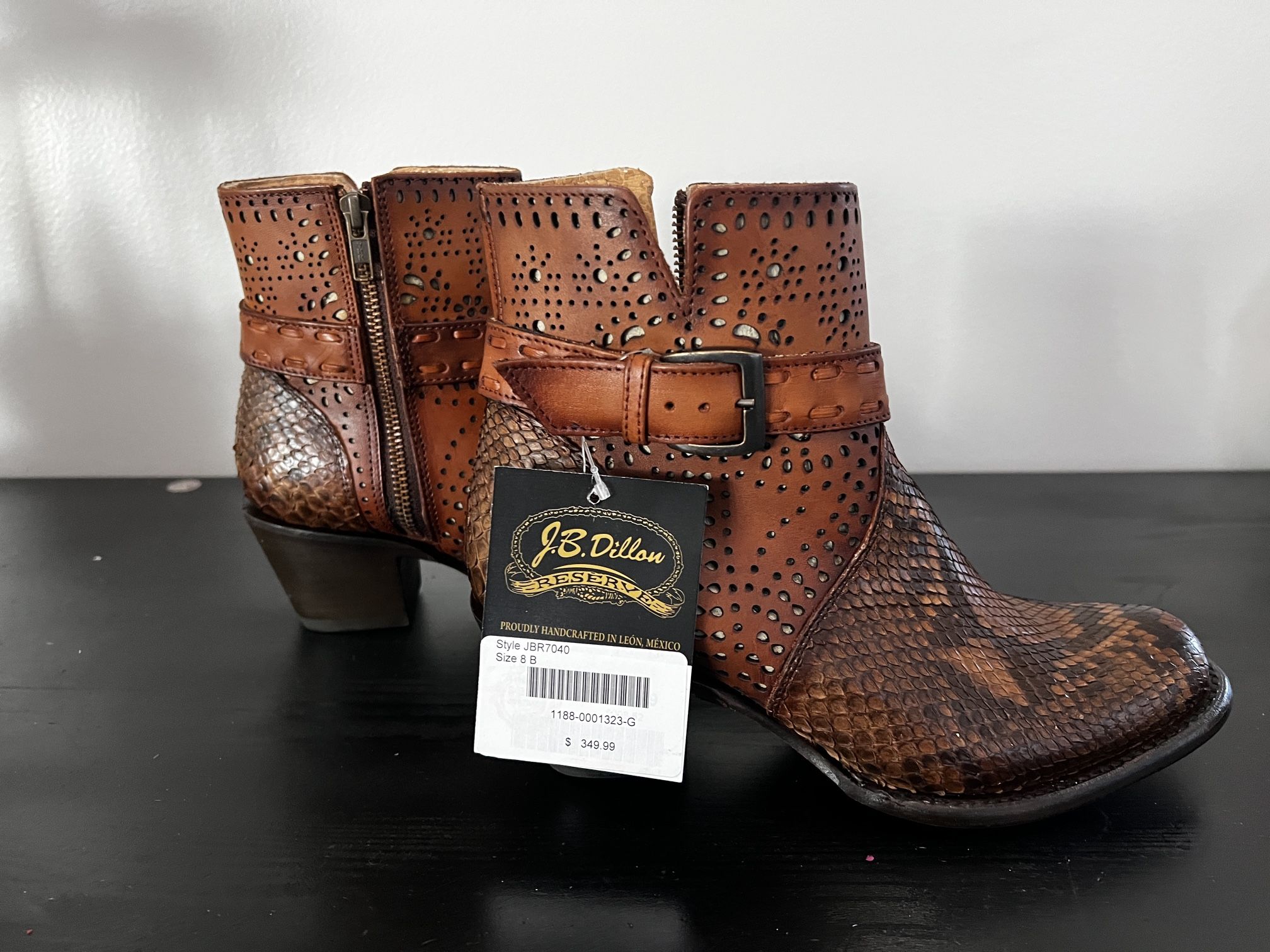 Snakeskin Leather Boots