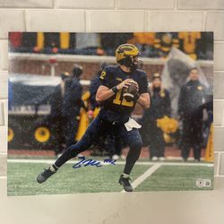 CADE MCNAMARA SIGNED MICHIGAN WOLVERINES 11X14 Photo BECKETT WITNESS COA OSU WIN