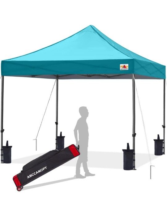 ABC CANOPY Patio Pop Up Canopy Tent 10x10 Commercial. turquoise. $150 each. 2 available