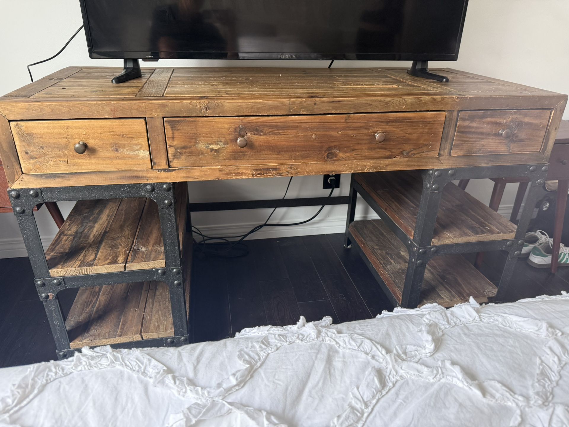 Restoration Hardware  Industrial Wood and Metal Desk