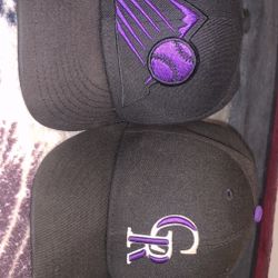 2 Colorado Rockies hats 