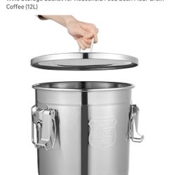304 Stainless Steel Airtight Canister with Airtight Lids and Handles Large Rice Cereal Grain Container