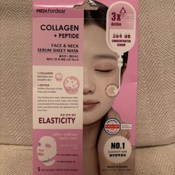 Collagen + Peptide Face & Neck Serum Sheet Mask - Pink