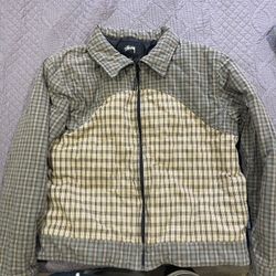 Stussy Puffer Jacket Plaided Size L