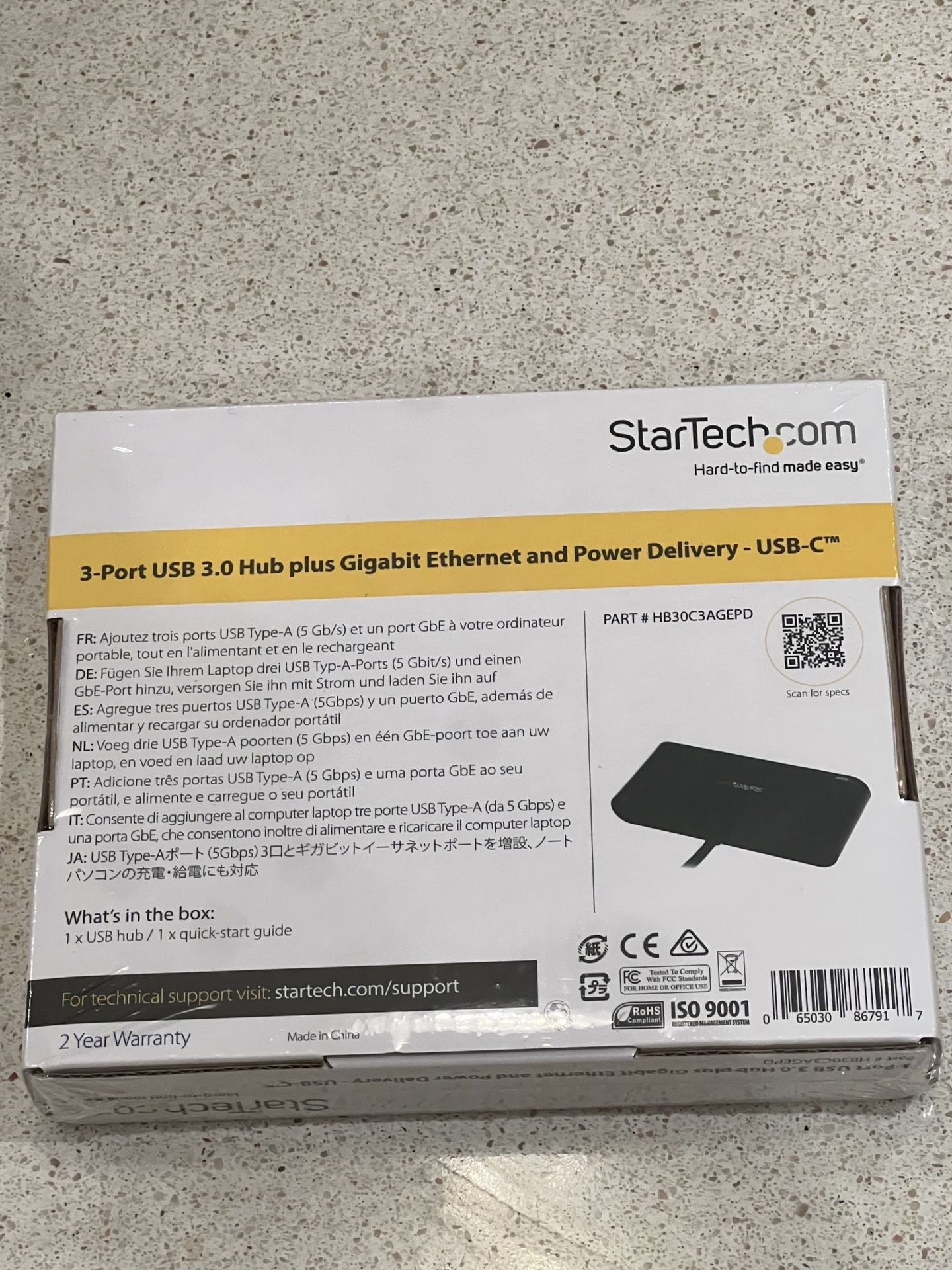 Brand new sealed - https://offerup.com/redirect/?o=U3RhclRlY2guY29t 3 Port USB-C Hub with Gigabit Ethernet & 60W Power Delivery Passthrough Laptop Cha
