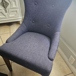 Blue Tufted Wingback Dining Chairs 4 Pieces