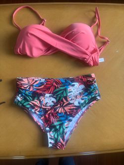 Two-Piece Bikini Set Tropical Print