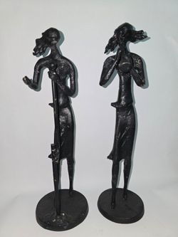 Brass musician statues