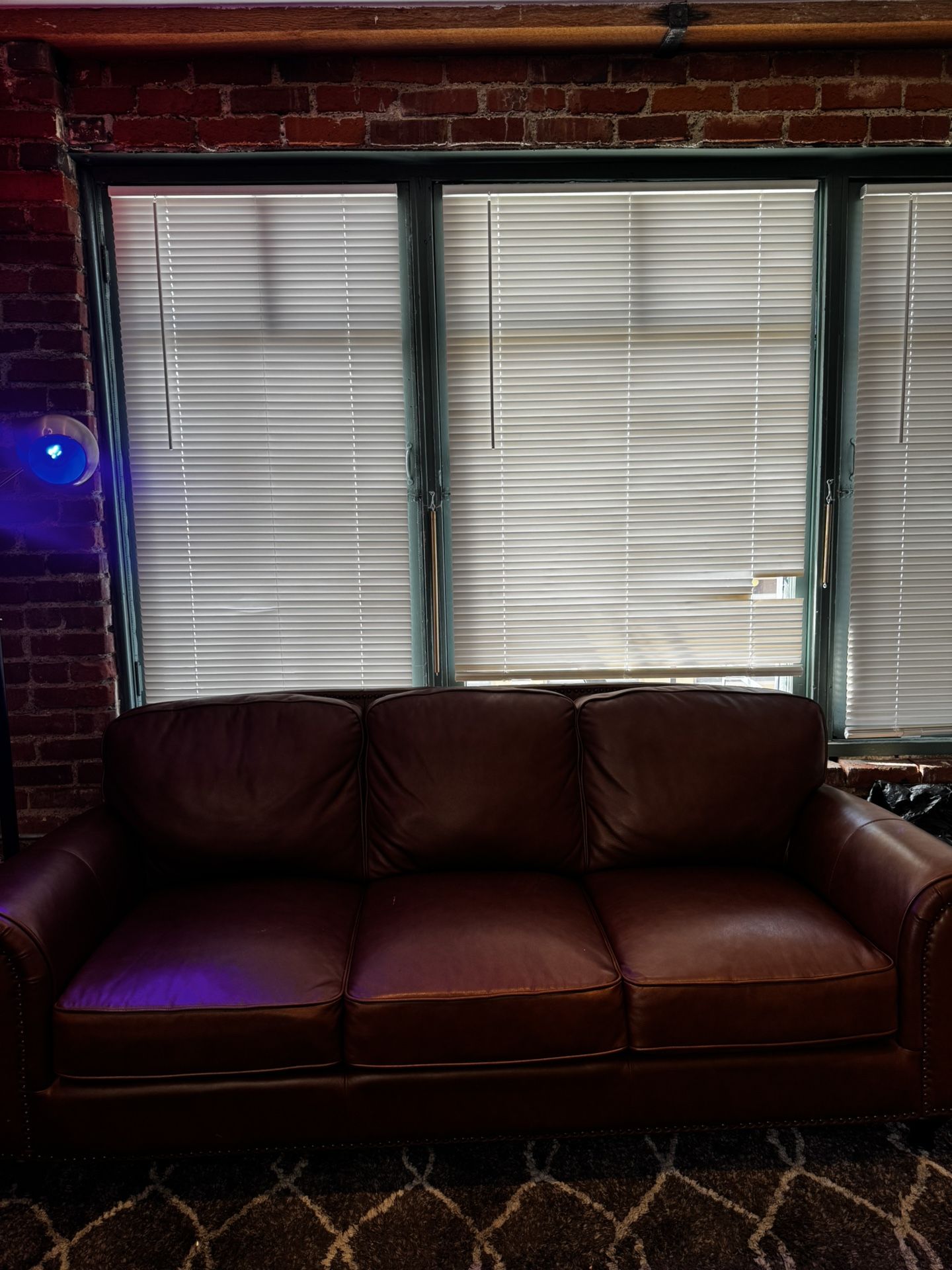 Brown Faux Leather Couch
