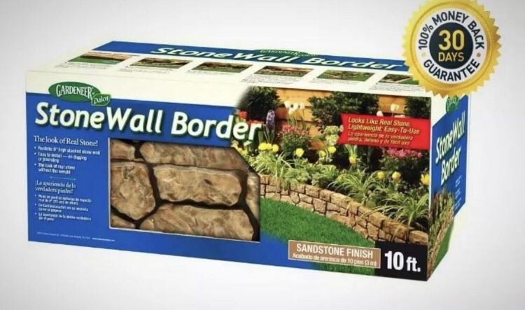 Dalen Products 6 In. X 10 Ft. Tan Stone Wall Border Garden Outdoor Decoration