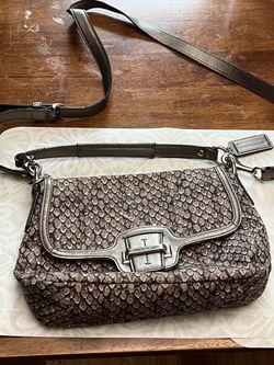 Coach Snakeskin Pattern Crossbody Shoulder Bag Handbag