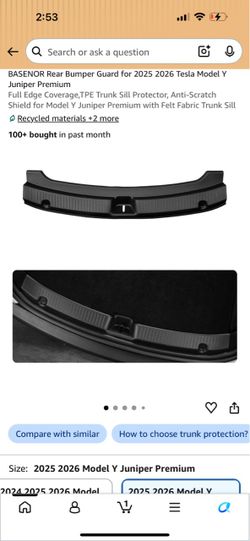BASENOR Rear Bumper Guard Tesla Model Y Juniper