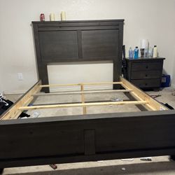 Queen Size Bed Frame, Dresser 