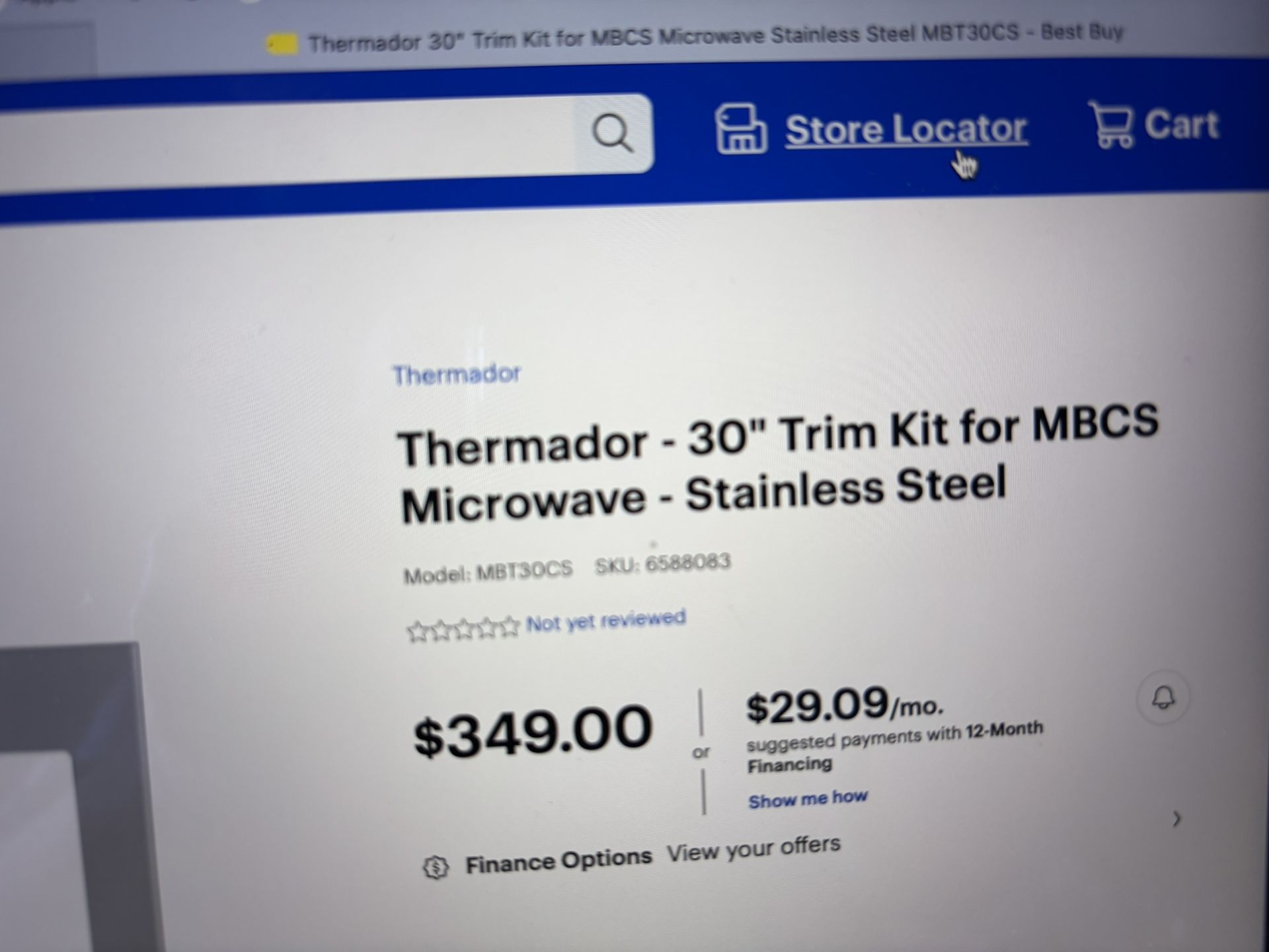 Thermador Microwave Trim Kit For