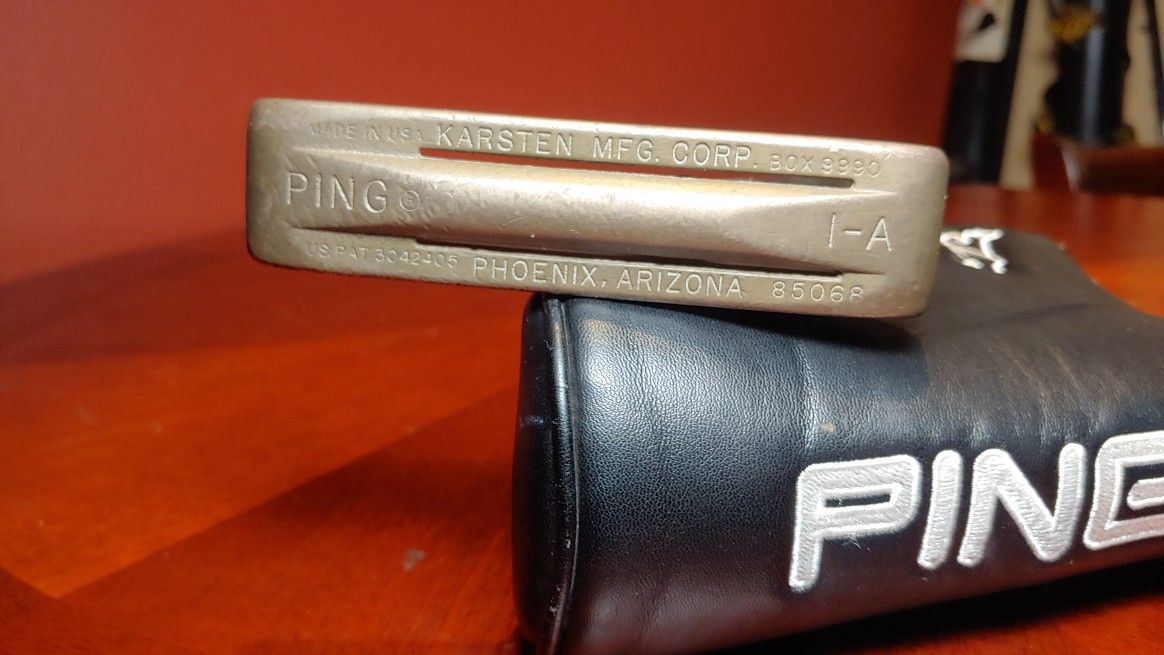 Rare Ping 1-A Putter 35.5 KARSTEN MFG Phoenix Arizona 85068 Vintage w/ Headcover