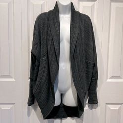Aritzia Wilfred Black/Grey Open Face Sweatshirt Cardigan Size Snall
