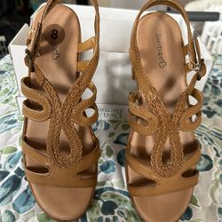 Baretraps Wilma Women’s Wedge Sandals Brown Size 8