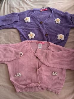 2 flower sweater pink/ purple