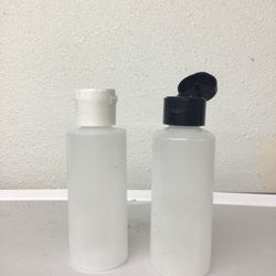 2 oz Clear Plastic Empty Bottles with Black Flip Tops