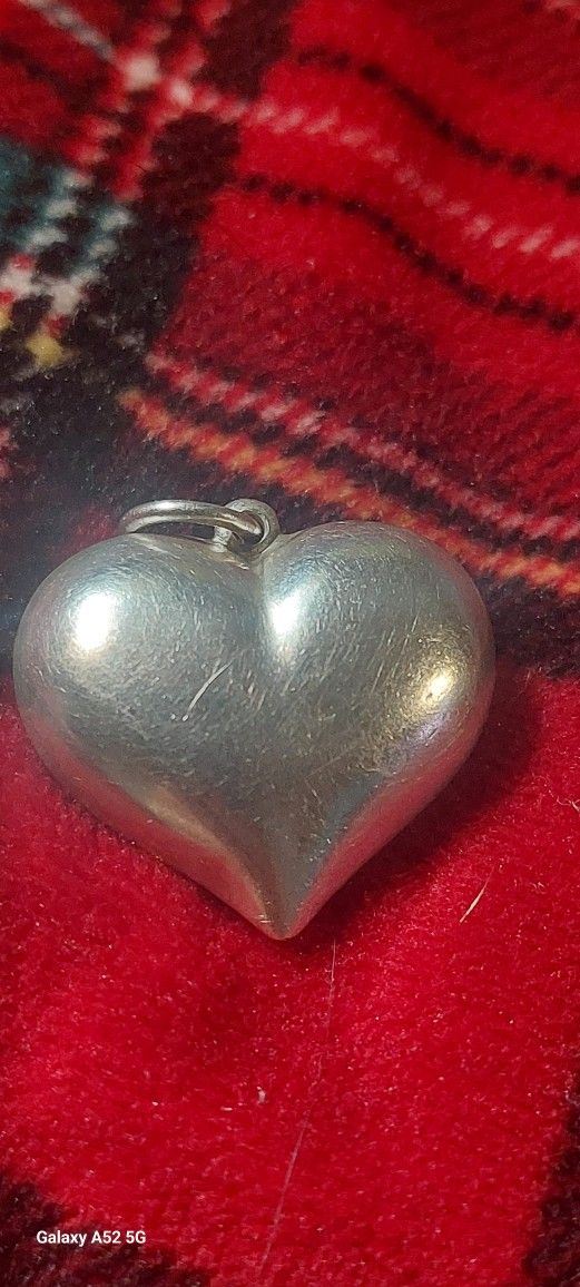 Sterling Silver Puffy Heart Pendant