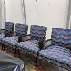 Four Designer Custom Upholstered Arm Chairs