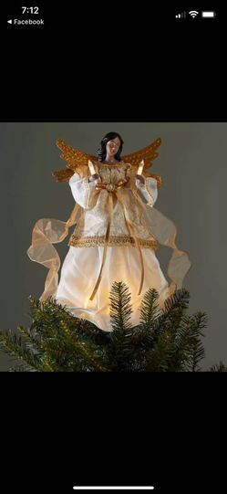 14” Angel Tree Topper With Light 