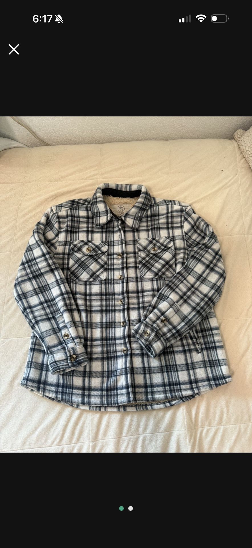 Sage Collective Women’s Long Sleeve Plaid Shirt Jacket – Sherpa Lined Fleece Shacket with Pockets