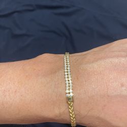 Dimond Bracelet 10 K Yellow Gold Turkey